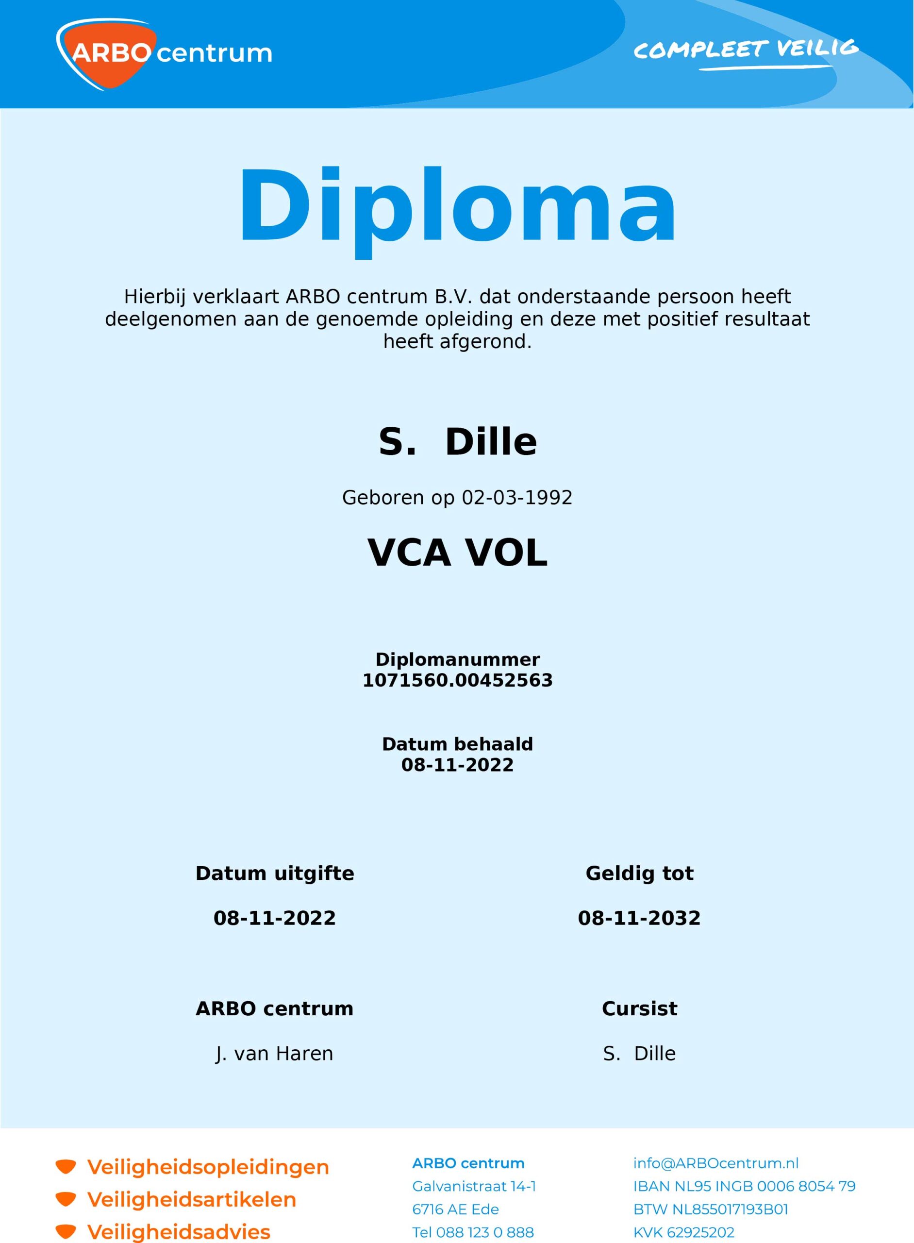 VCA Sander Dille